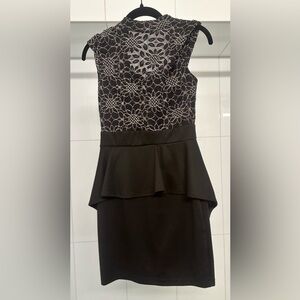 High Neck Peplum Dress